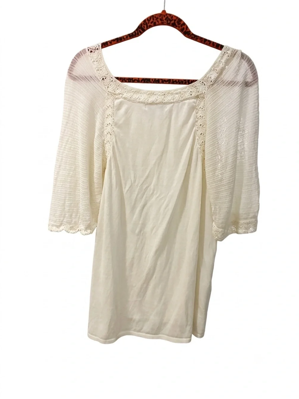 Banana Republic Women's Cream Crochet Peasant Top Size XL